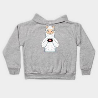 llama funny and loving Kids Hoodie